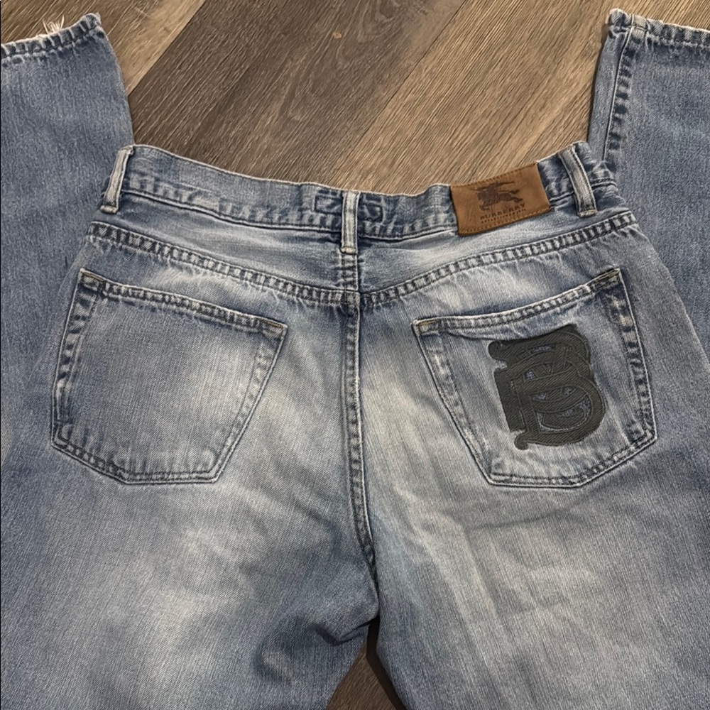 Burberry Men's Blue Jeans with Logo Patch